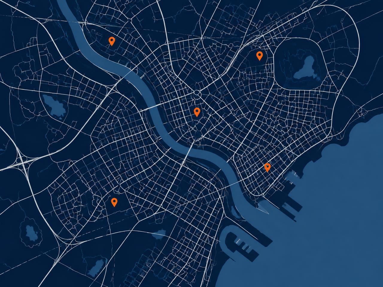 Prévia do mapa de Contagem com oportunidades marcadas